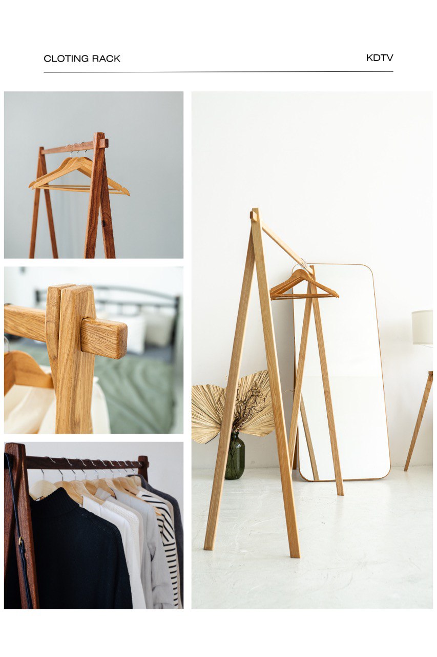 Clothing Racks – Tool-Free Oak & Ash Garment Stands
