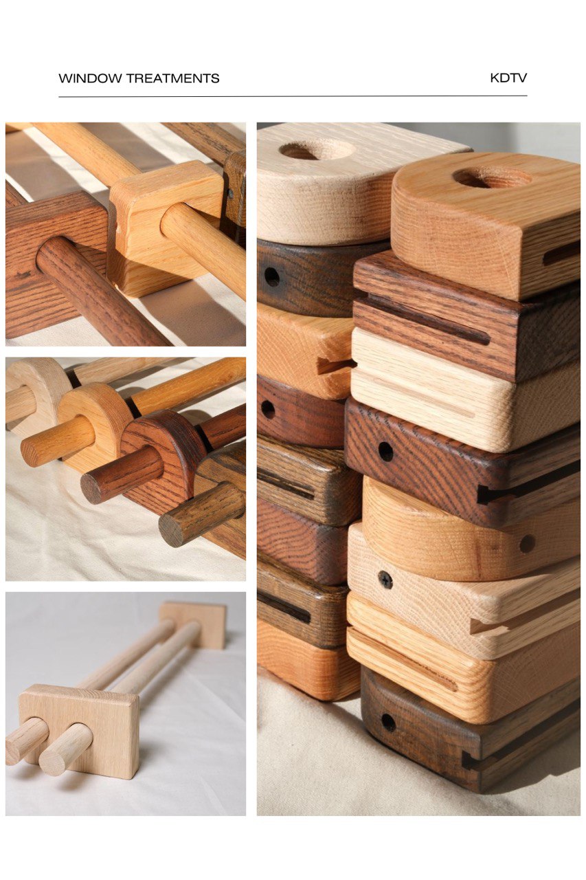 Curtain Rods & Brackets – Solid Oak & Walnut Window Hardware