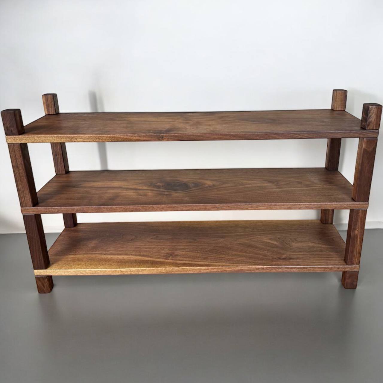 Solid wood slab shoe rack