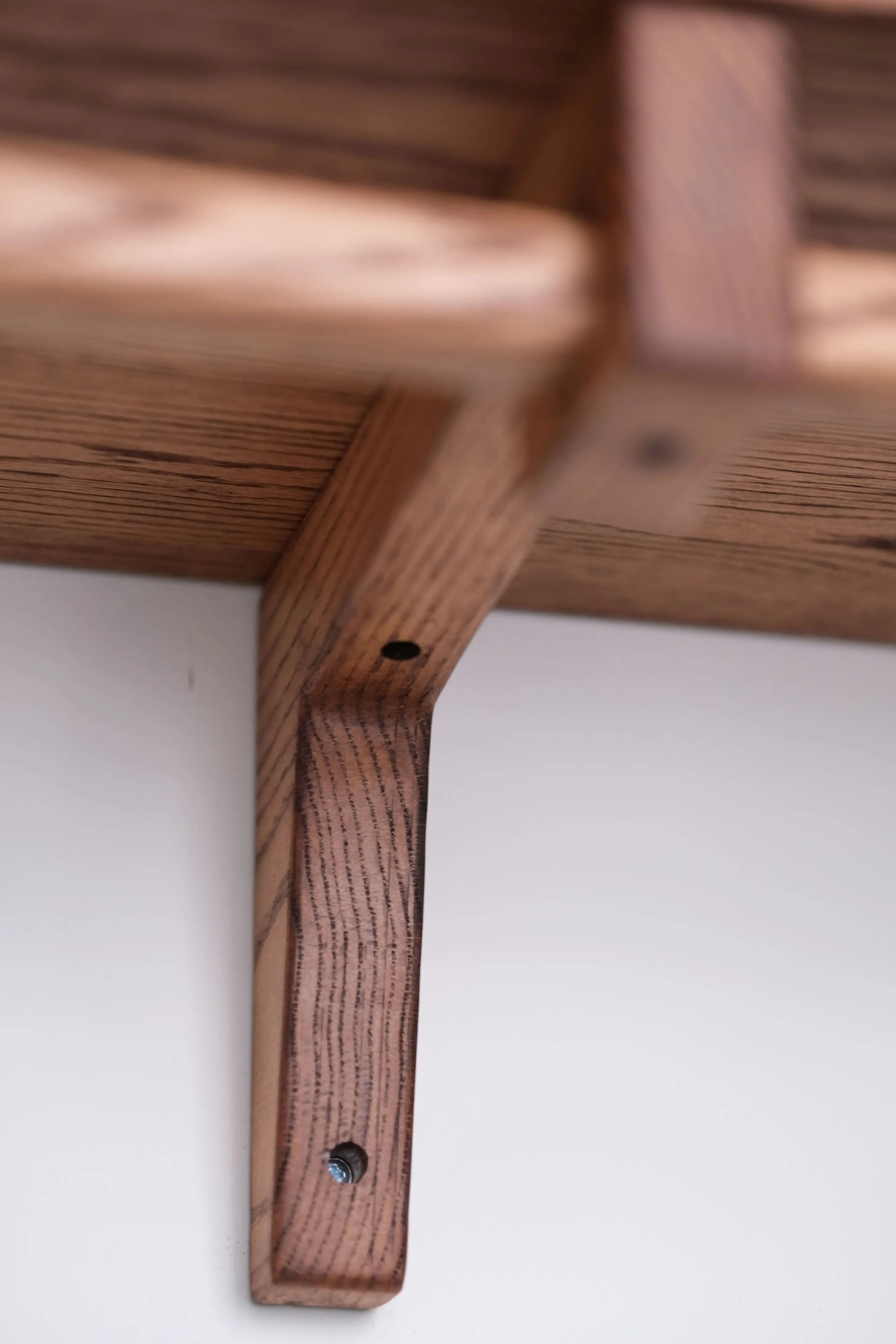 Custom brown oak wood shelf – perfect for modern closet organization and interior styling