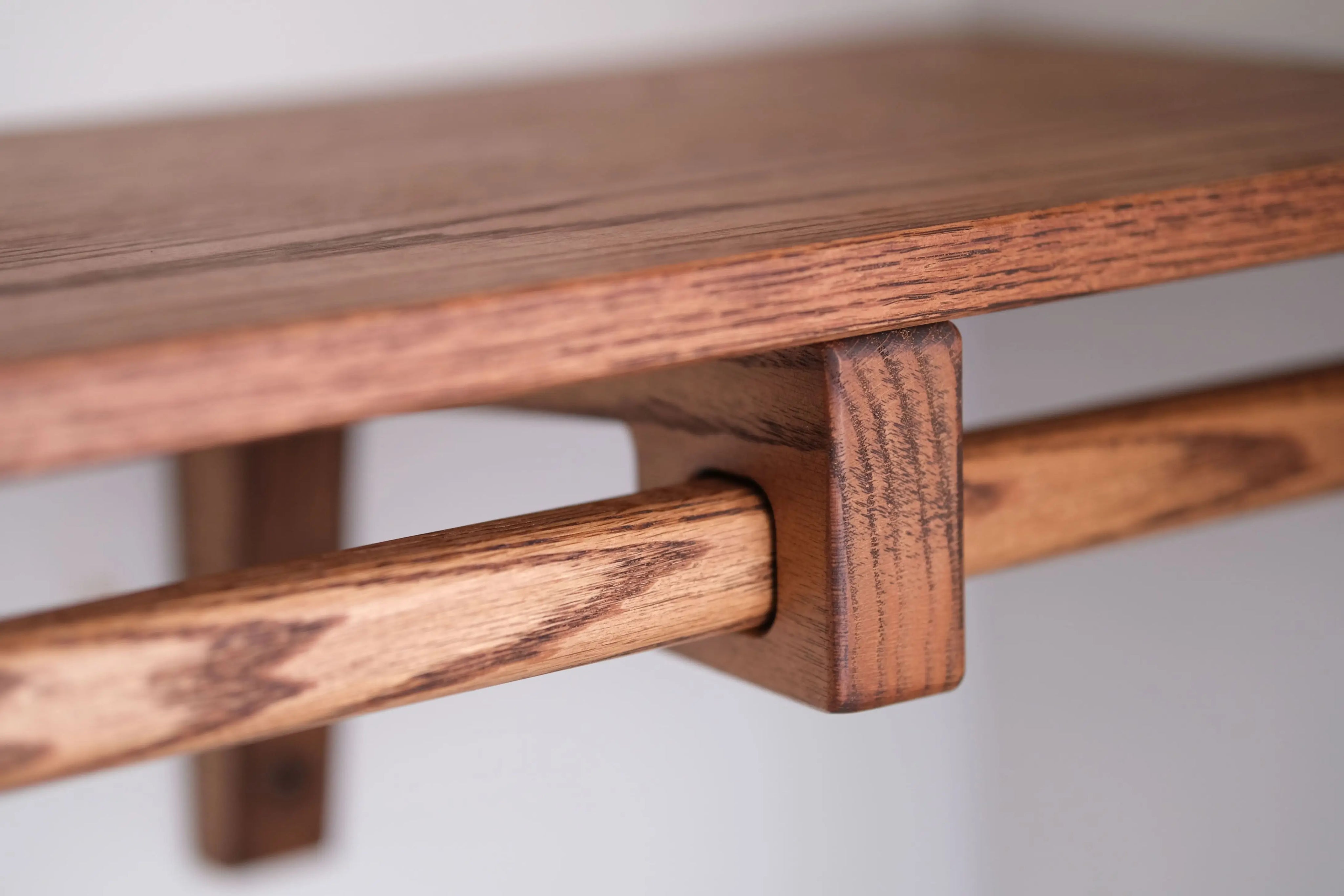 Brown oak wood closet shelf – handcrafted shelving for organized and stylish storage