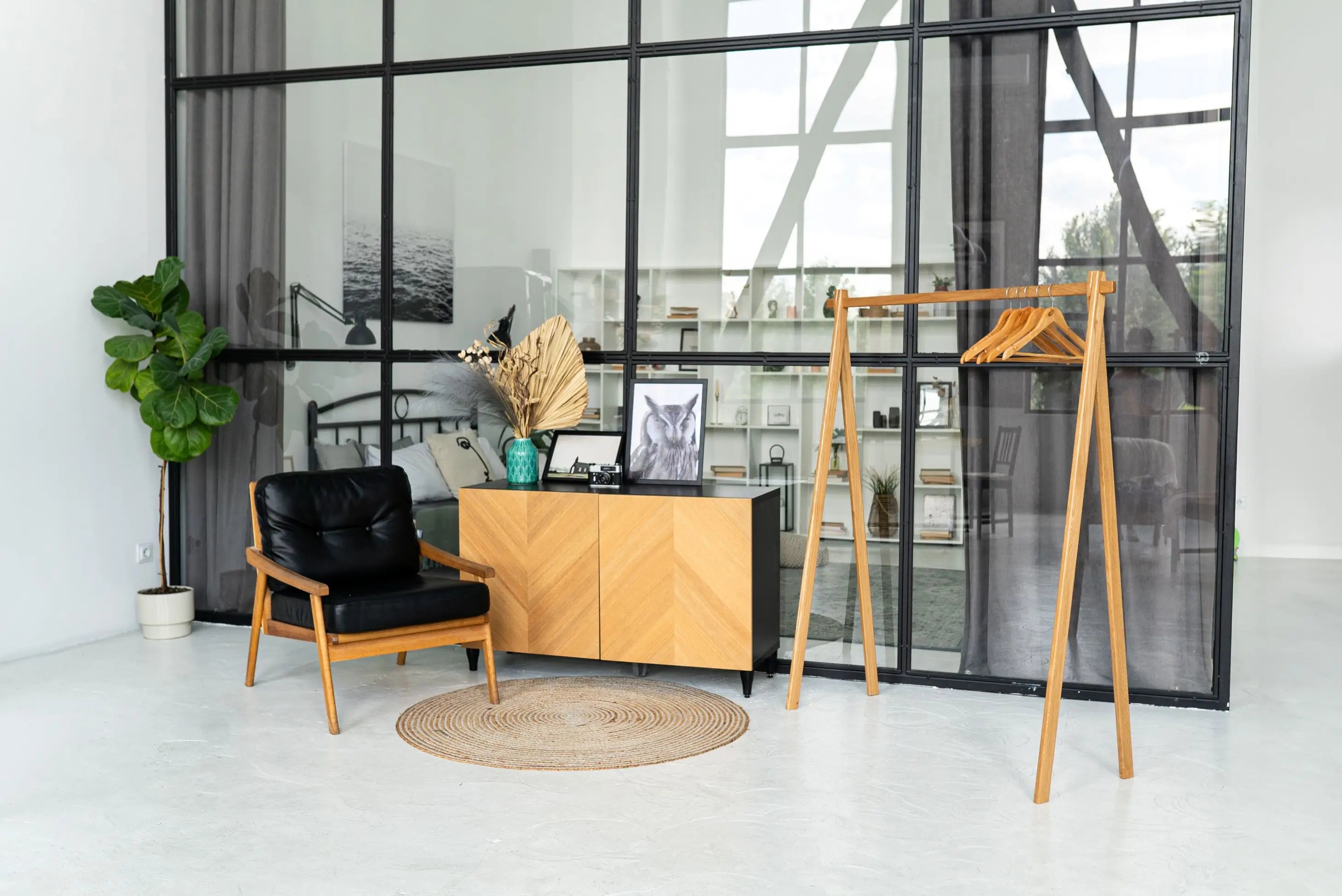 Solid wood clothing hanger with clean lines – sustainable design for eco-conscious wardrobes