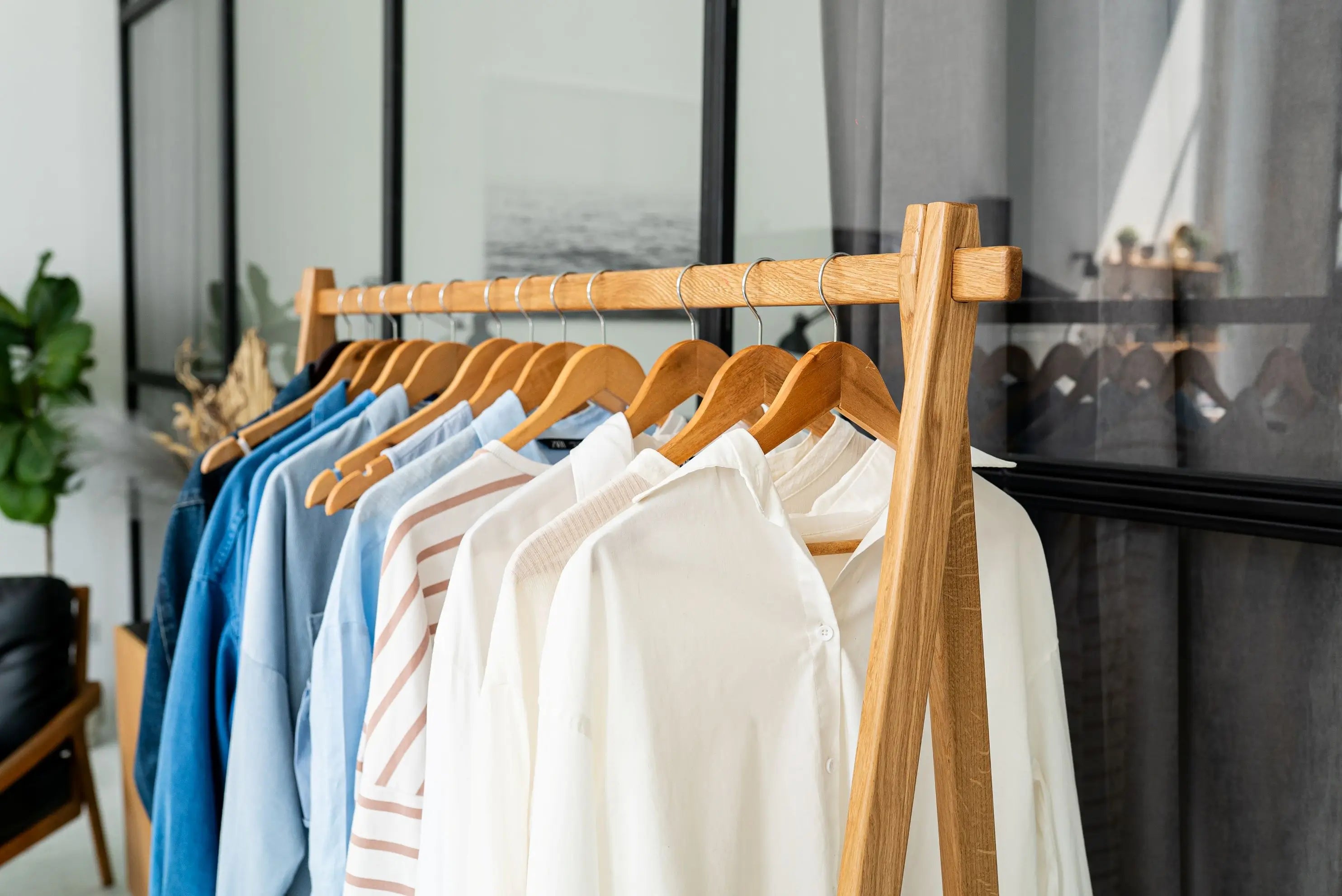 Elegant natural finish clothes hanger – handmade for a minimalist lifestyle