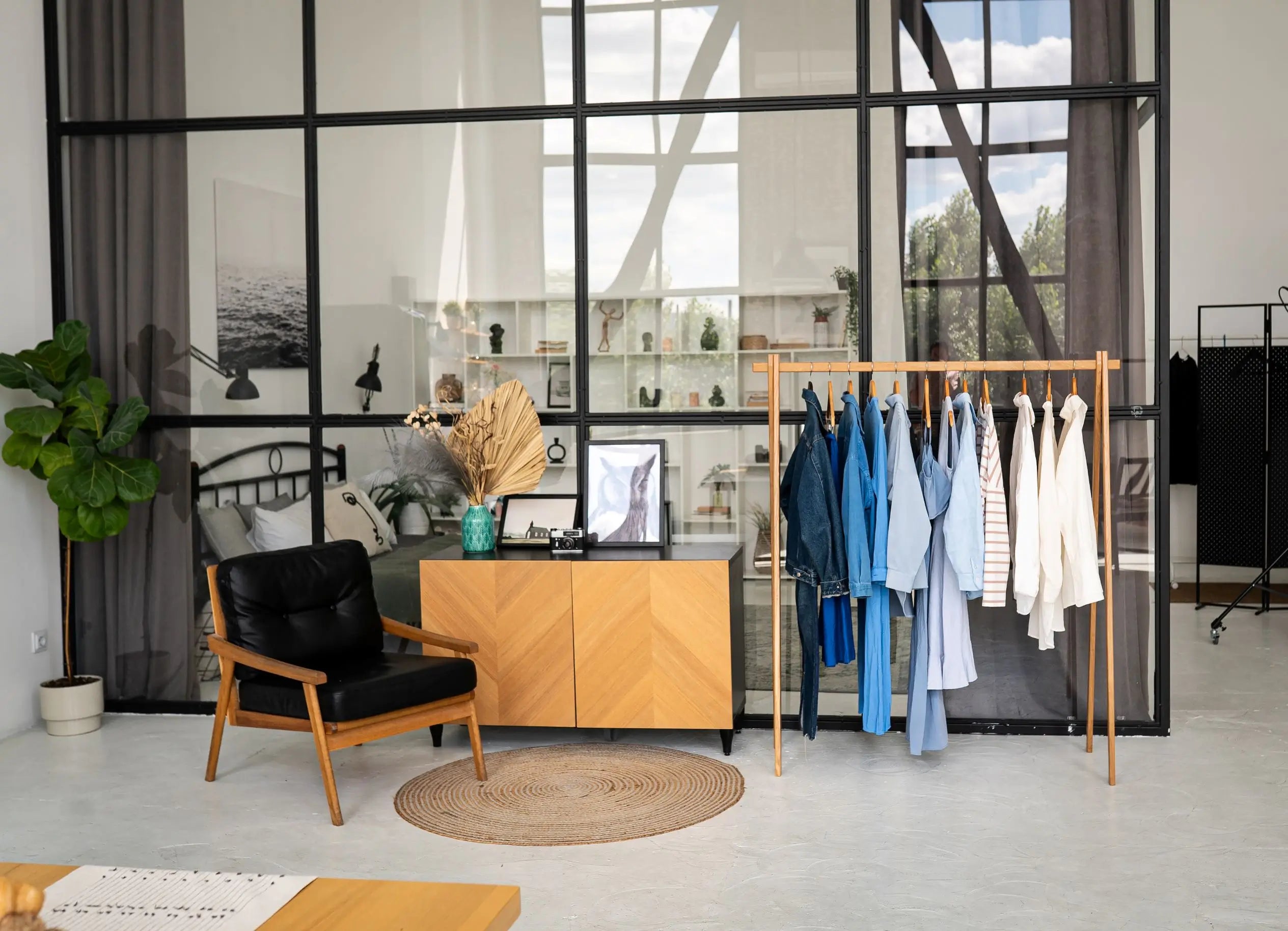 Minimalist wooden clothes hanger with smooth natural finish – ideal for modern closet organization