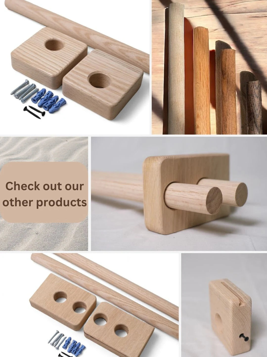 Natural wood dual curtain rod set – handcrafted for premium home styling