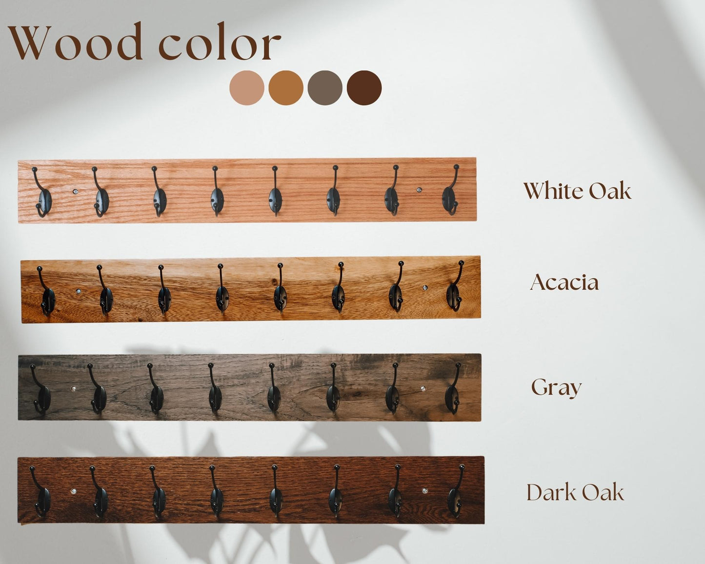 Coat rack,Coat Hooks,Acacia wood