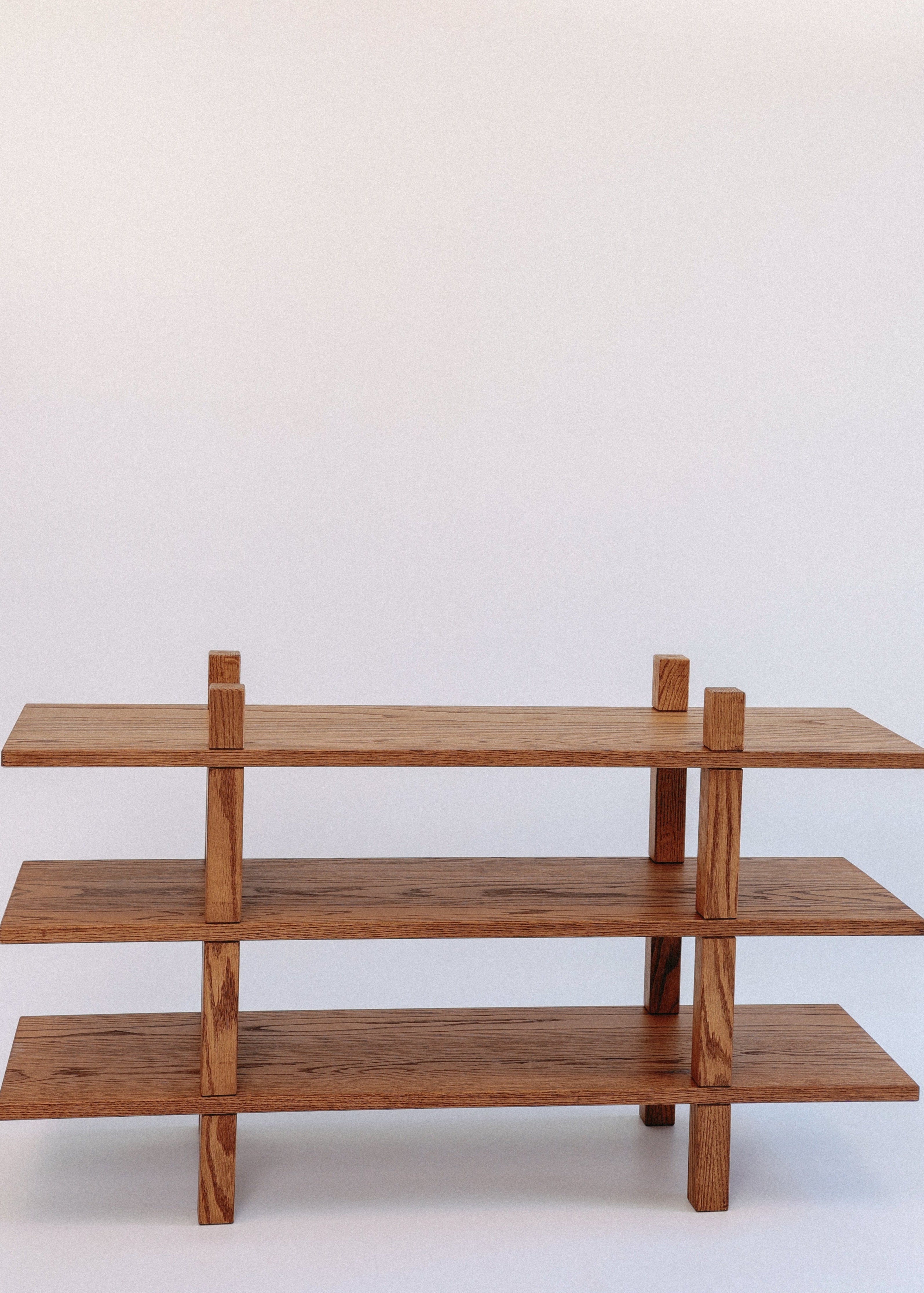 Brown oak wood shoes organizer