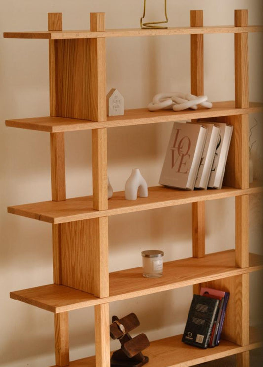 Struttura Solid Oak Bookshelf – Tool-Free, Custom Handmade Shelf