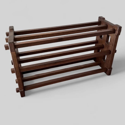 Walnut wood shoe rack