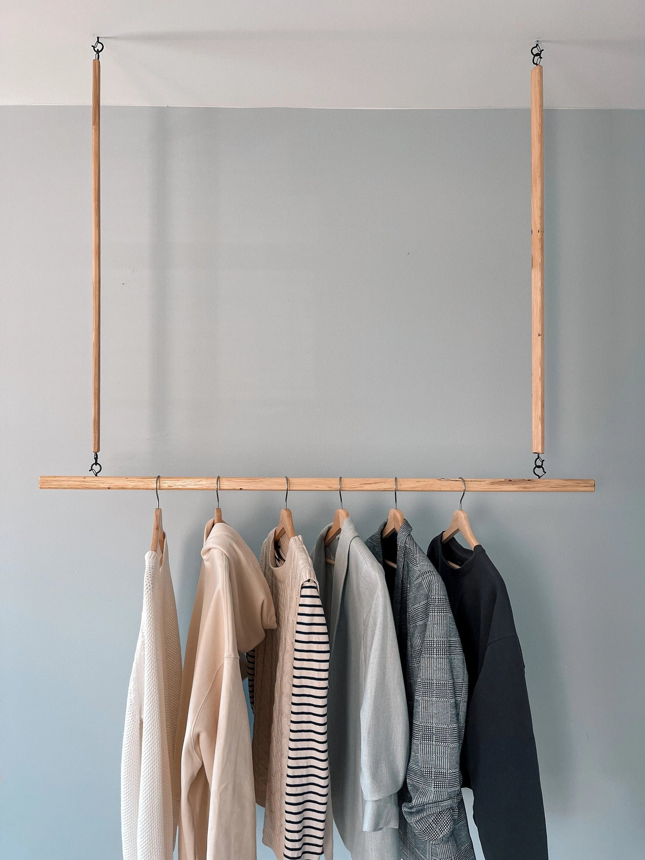 Ceiling mounted hanging rack