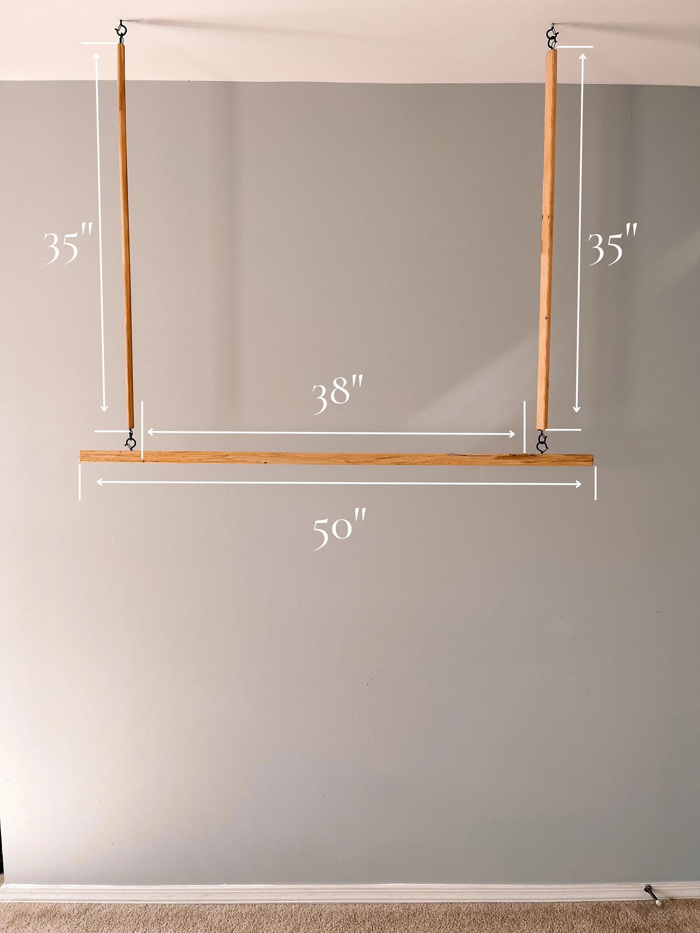 Ceiling mounted hanging rack