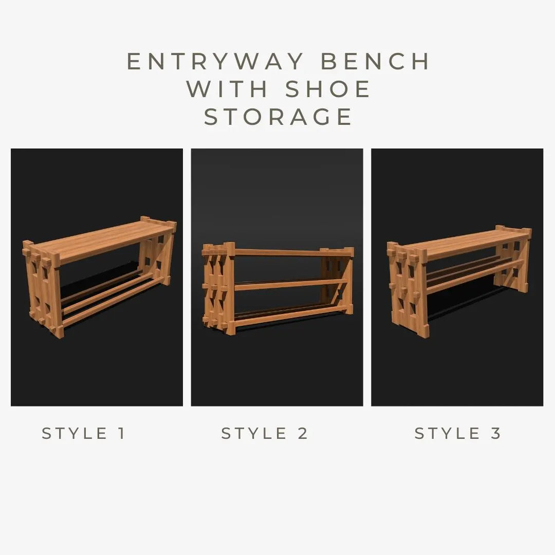 Natural oak wood bench