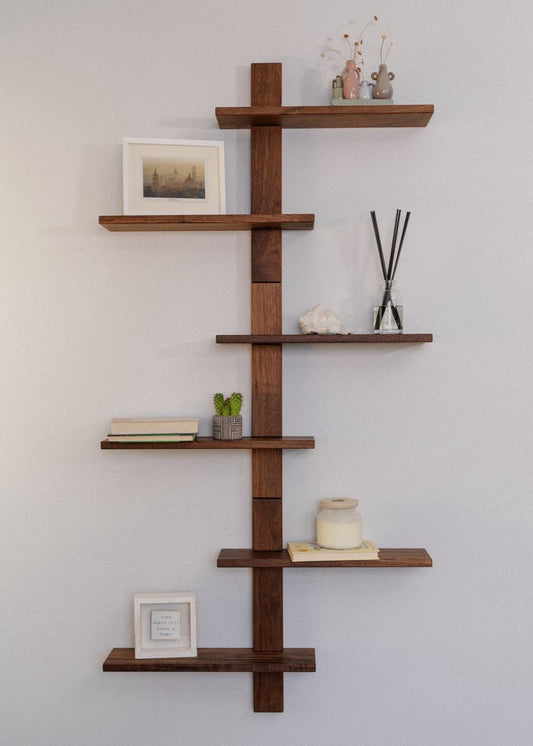 2 - tiered wooden shelf