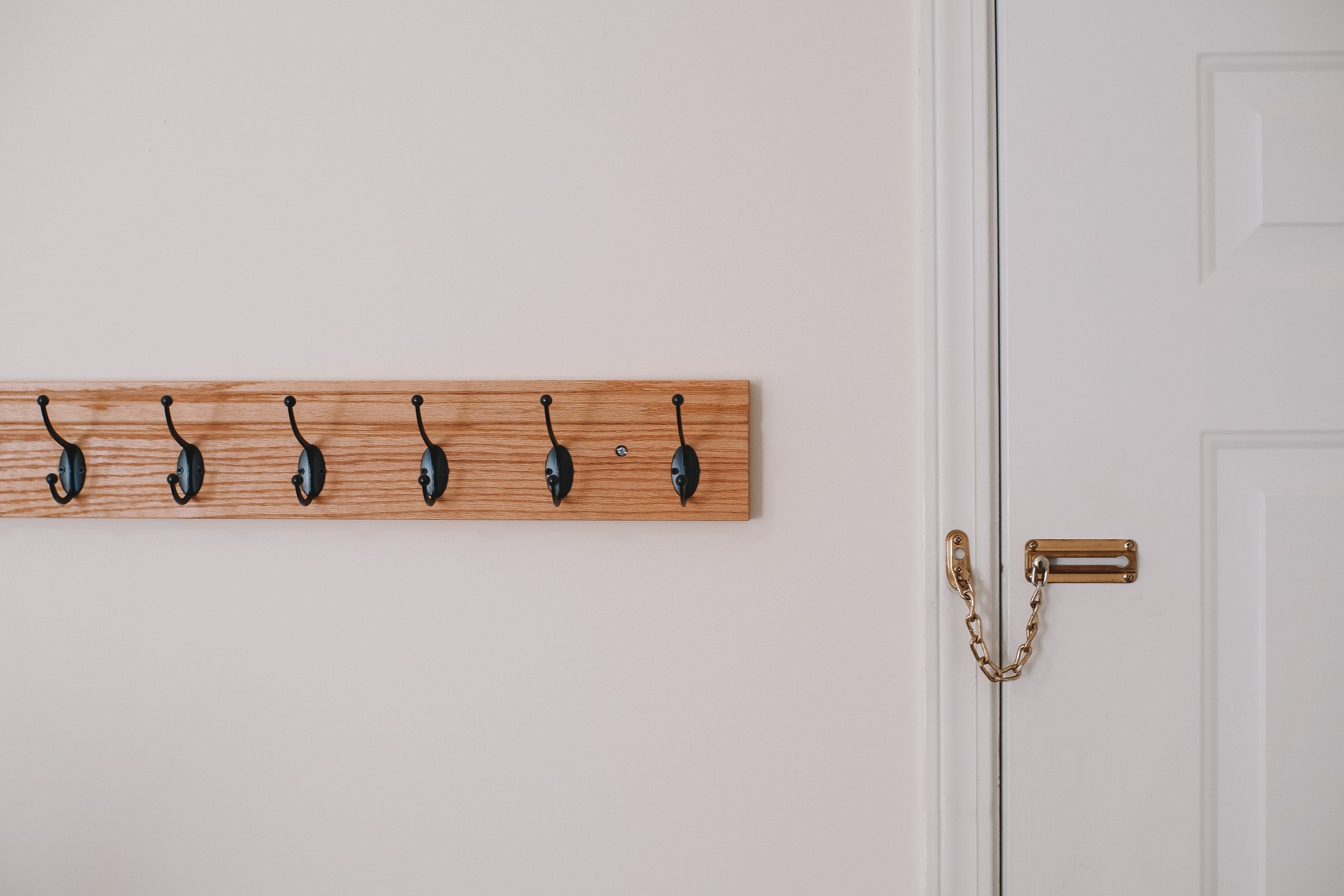 Solid oak coat online rack