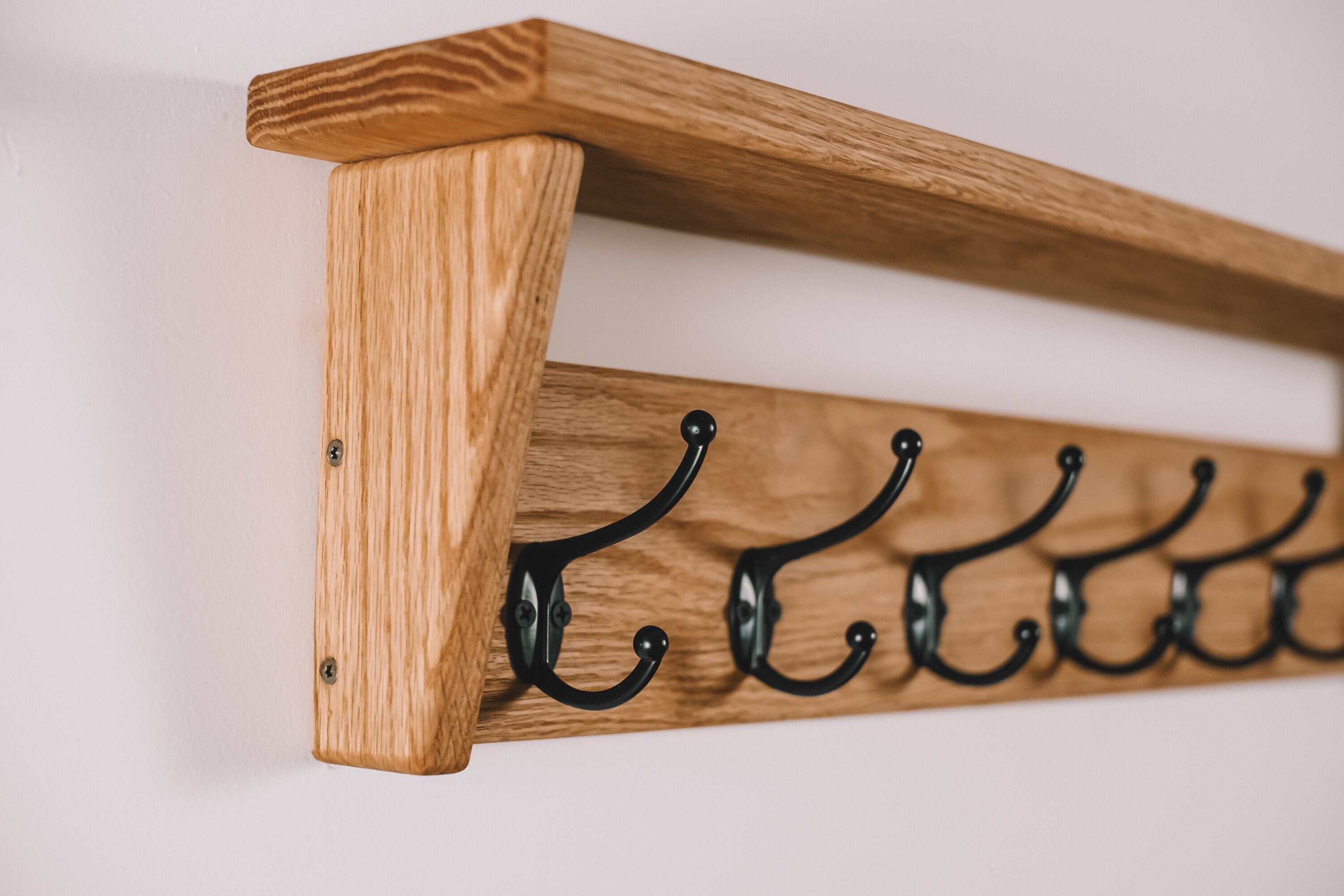 Oak discount coat rack