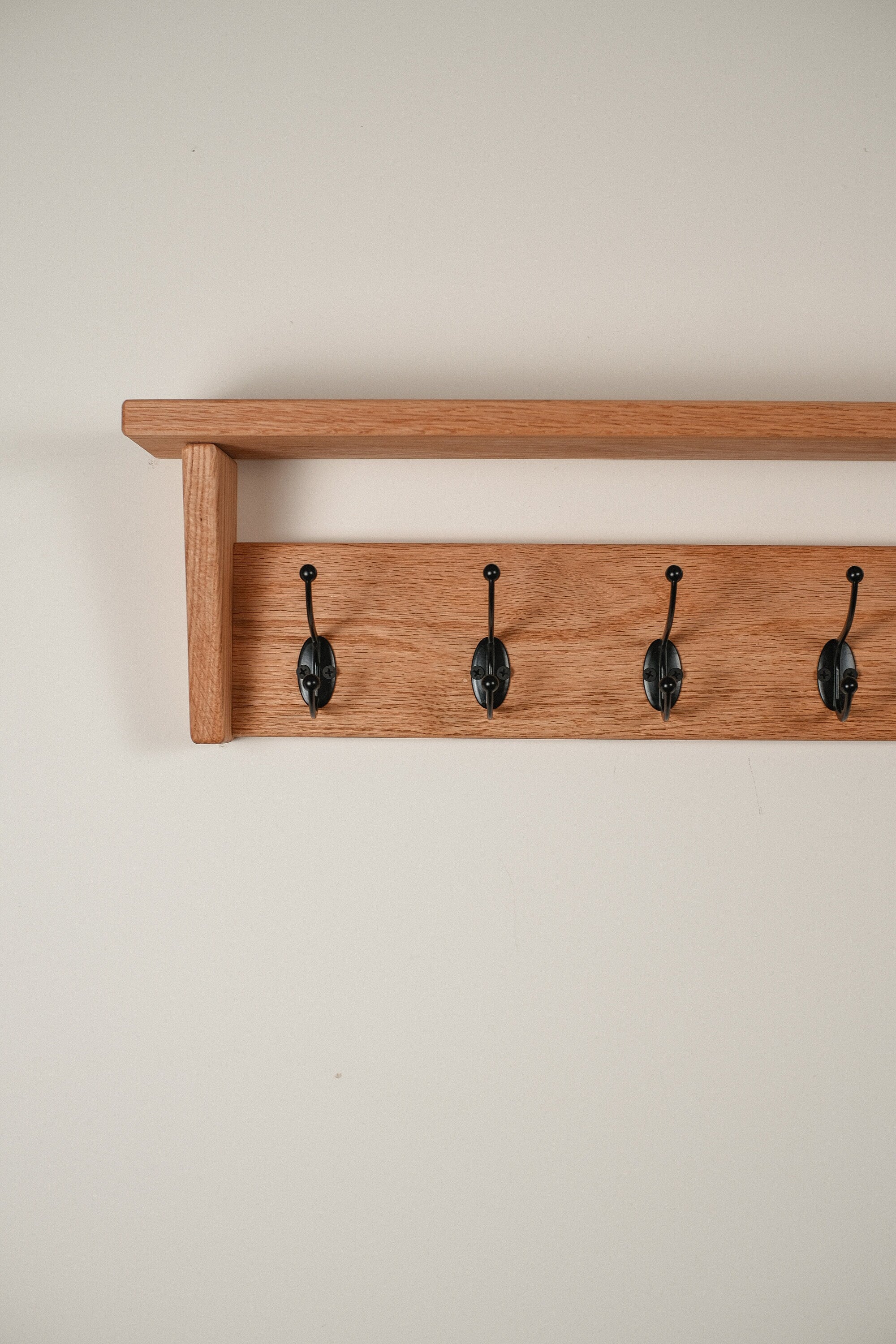 Coat hooks with discount shelf